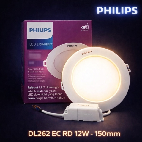Đèn Led Âm Trần Philips DL262 EC RD 150 12W khoét lỗ 150 mm