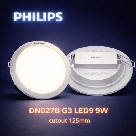 Đèn LED Âm Trần Philips DN027B G3 LED9 9W 220-240V D125 RD khoét lỗ 125 mm