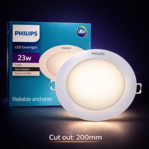 Đèn Led Âm Trần Philips  Eridani DL190B LED18 D200 23W WH SNI Khoét lỗ 200 mm