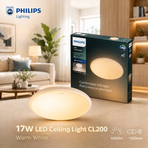 Đèn LED Ốp Trần Philips CL200 EC RD 17W 65K W HV 02 Đường kính 320 mm