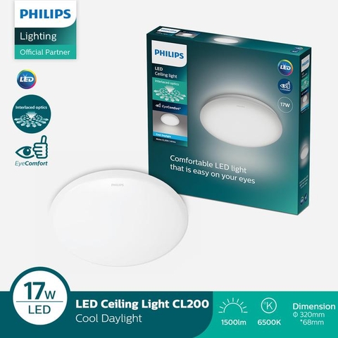 Đèn LED Ốp Trần Philips CL200 EC RD 17W 65K W HV 02 Đường kính 320 mm