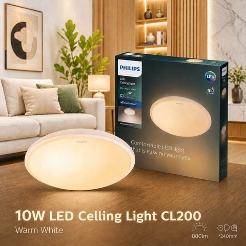 Đèn LED Ốp Trần Philips CL200 EC RD 10W 65K W HV 02 Đường kính 240 mm
