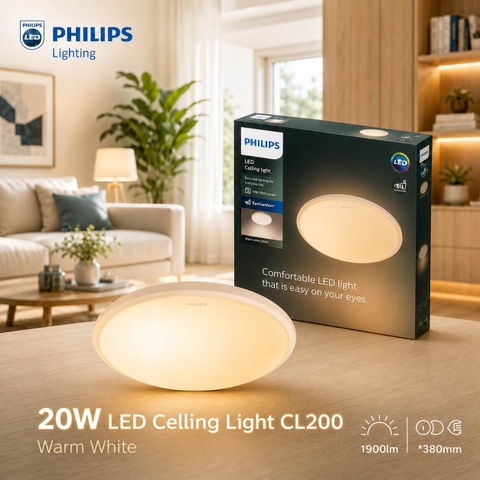 Đèn LED Ốp Trần Philips CL200 EC RD 20W 65K W HV 02 Đường kính 380 mm