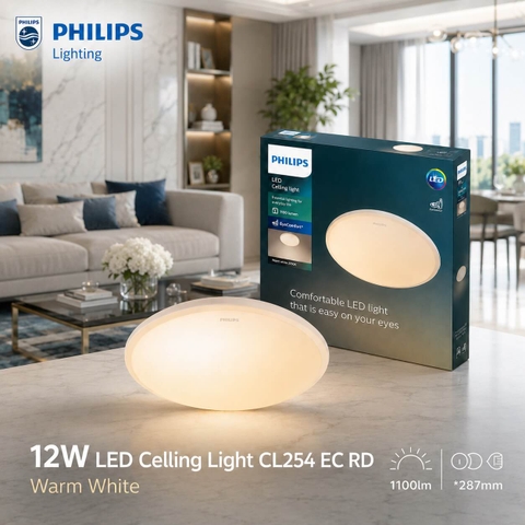 Đèn LED Ốp Trần Philips CL254 EC RD 12W HV 02 Đường kính 287 mm