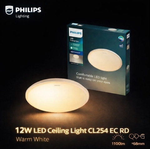 Đèn LED Ốp Trần Philips CL254 EC RD 12W HV 02 Đường kính 287 mm