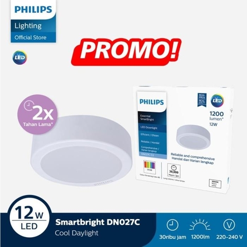 Đèn Led Ốp Trần Philips DN027C G3 LED12 12W 220-240V D175 Đường kính 175 mm