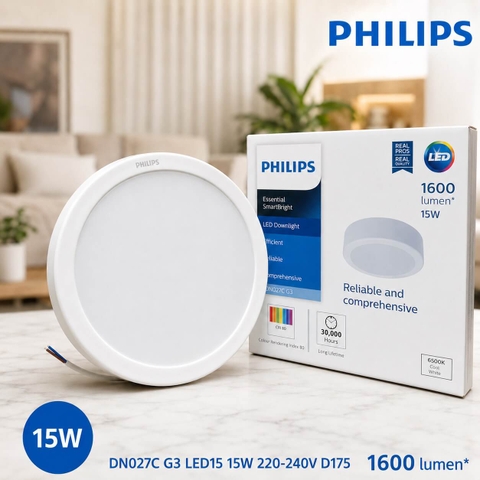 Đèn LED Ốp Trần Philips DN027C G3 LED15 15W 220-240V D200 Đường kính 200 mm