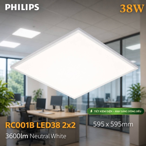 Đèn LED Panel Philips RC001B LED38 2x2 38W 595x595