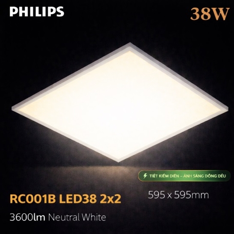 Đèn LED Panel Philips RC001B LED38 2x2 38W 595x595