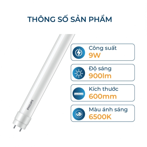 Đèn LED Tuýp Philips LEDtube DE 600mm 9W 900lm T8 G13