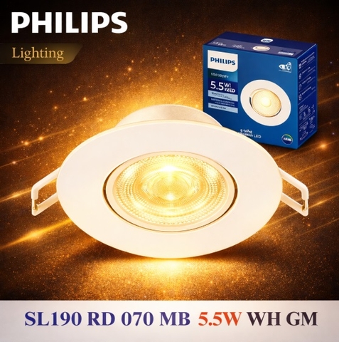 Đèn Spotlight Philips SL190 RD 070 MB 5.5W WH GM