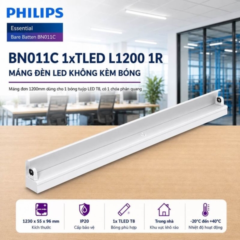 Máng Đèn LED Tuýp Philips BN011C 1xTLED L1200 1R G2 GM