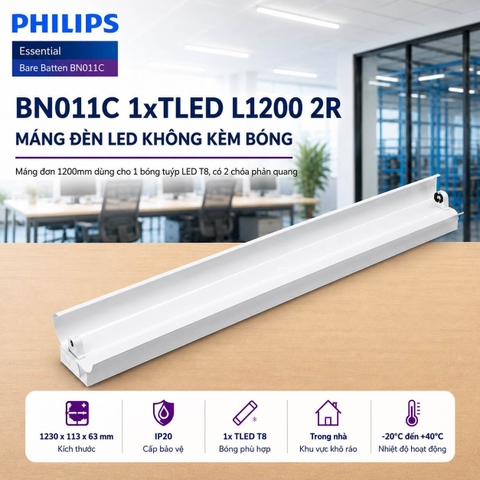 Máng Đèn LED Tuýp Philips BN011C 1xTLED L1200 2R G2 GM