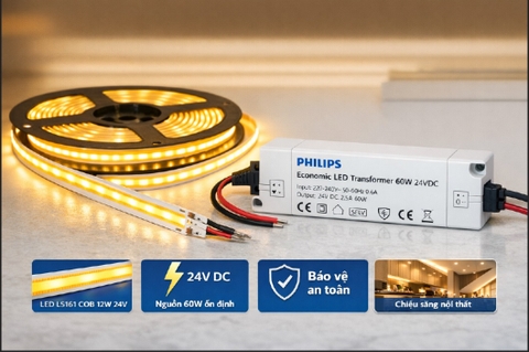 Nguồn cho Đèn Led Dây Philips Economic LED Transformer 180W 24VDC