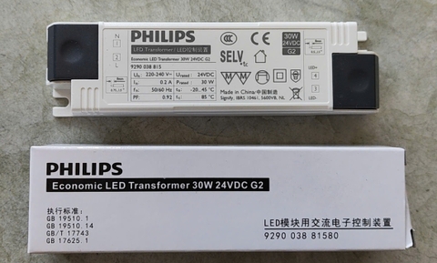 Nguồn cho Đèn LED Dây Philips Economic LED Transformer 30W 24VDC