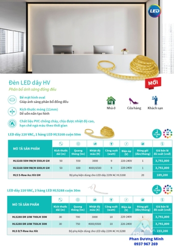 Đèn LED Dây Philips HLS168 50M 9W/M 550LM GM