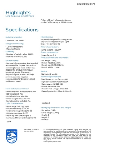 Đèn LED Dây Philips HLS168 50M 9W/M 600LM GM