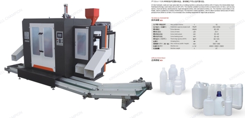 Máy thổi hũ nhựa thủy lực 3 đầu thổi  OG-SQ65 - extrusion blow moulding machine