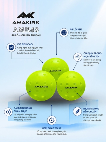 Bóng Pickleball Amakirk 48 Lỗ