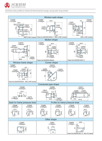 Cửa sổ hệ 55 nhôm Xingfa