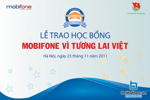 Thiết Kế Backdrop - Phông Sân Khấu - Lễ Trao Học Bổng Mobifone Vì Tương Lai Việt