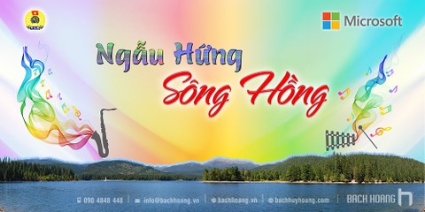 Thiết Kế Backdrop, Phông Sân Khấu - Backdrop Teambuilding Microsoft "Ngẫu Hứng Sông Hồng"