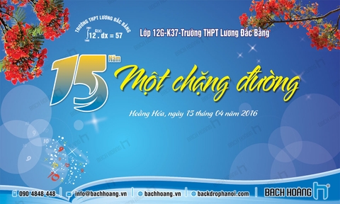 Thiết Kế Backdrop Họp Lớp - Phông Họp Lớp 07 - 15 năm một chặng đường