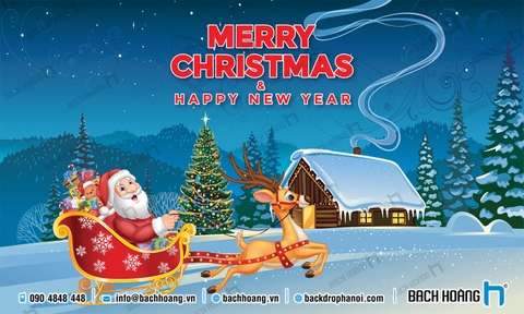 Thiết Kế Backdrop - Phông Noel Giáng Sinh Merry Christmas 107