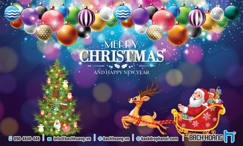 Thiết Kế Backdrop - Phông Noel Giáng Sinh Merry Christmas 109