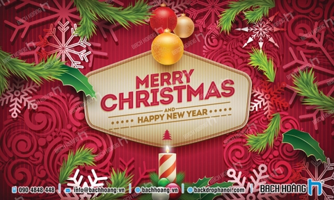 Thiết Kế Backdrop - Phông Noel Giáng Sinh Merry Christmas 81