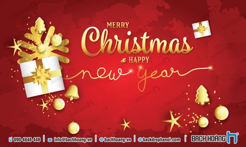 Thiết Kế Backdrop - Phông Noel Giáng Sinh Merry Christmas 90