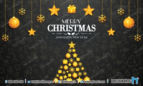 Thiết Kế Backdrop - Phông Noel Giáng Sinh Merry Christmas 92