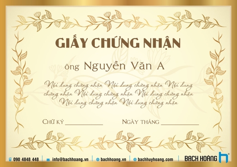 Thiết Kế Bằng Khen - Giấy Chứng Nhận 06