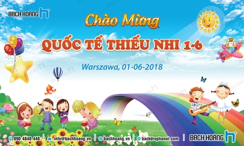 Thiết Kế Backdrop - Phông Quốc Tế Thiếu Nhi 1/6 mẫu 02