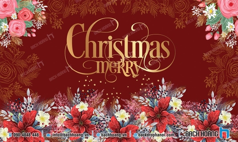 Thiết Kế Backdrop - Phông Noel Giáng Sinh Merry Christmas 07