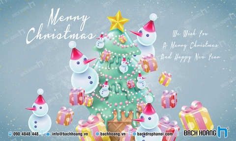 Thiết Kế Backdrop - Phông Noel Giáng Sinh Merry Christmas 32