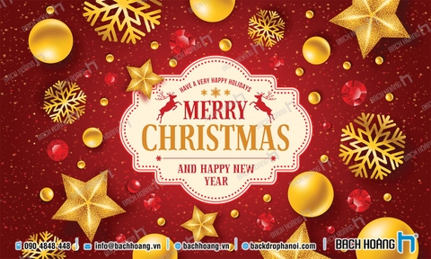 Thiết Kế Backdrop - Phông Noel Giáng Sinh Merry Christmas 35