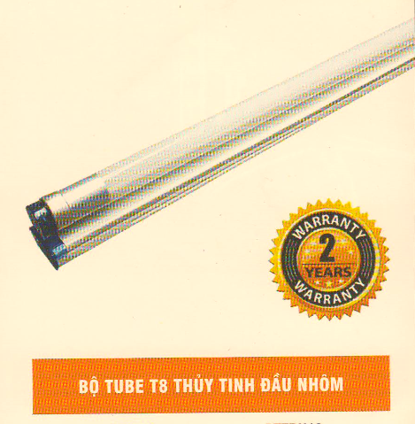 Bộ tube T8 thủy tinh đầu nhôm 18w  Ms2033