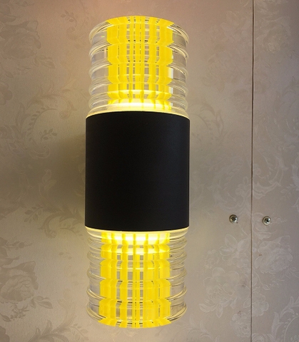 Đèn Tường Pha lê màu 2 đầu (23cm) (Đen+ghi+pha lê kẻ màu) 1 màu- Ms5541