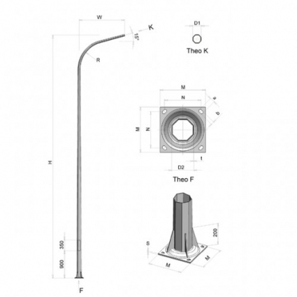 Cột thép bát giác liền cần 6-11m