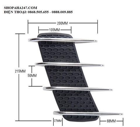 Bộ đôi ốp mang cá to + ốp mang cá dài trên ô tô 1302