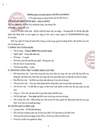Cty HHCP khoa kỹ Đài Quận 7/4/2026