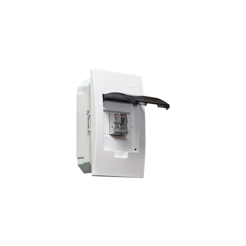 TỦ ĐIỆN NHỰA ÂM TƯỜNG 4 MODULE SINO E4FC 2/4LA ĐẾ NHỰA NẮP CHE KHÓI