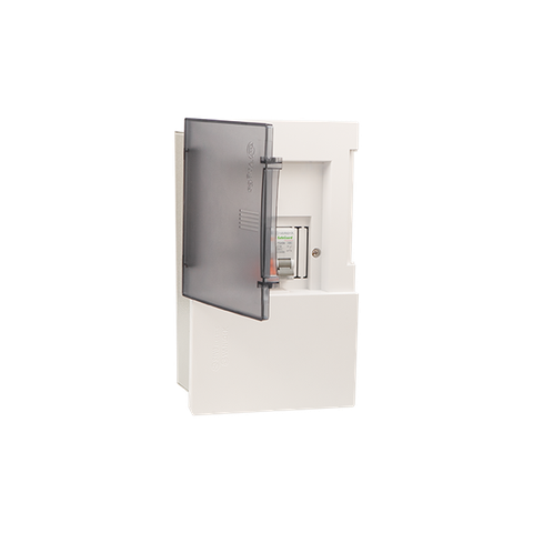 TỦ ĐIỆN ÂM TƯỜNG 4 MODULE SINO E4M2/4TA ĐẾ NHỰA NẮP CHE TRẮNG
