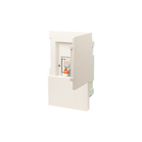 TỦ ĐIỆN ÂM TƯỜNG 4 MODULE SINO E4M2/4L ĐẾ SẮT NẮP CHE KHÓI