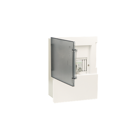 TỦ ĐIỆN ÂM TƯỜNG 6 MODULE SINO E4M3/6T ĐẾ SẮT NẮP CHE TRẮNG
