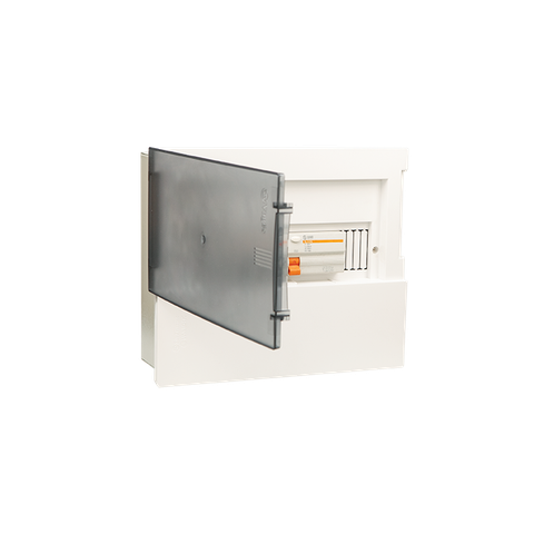 TỦ ĐIỆN ÂM TƯỜNG 12 MODULE SINO E4M8/12TA ĐẾ NHỰA NẮP CHE TRẮNG