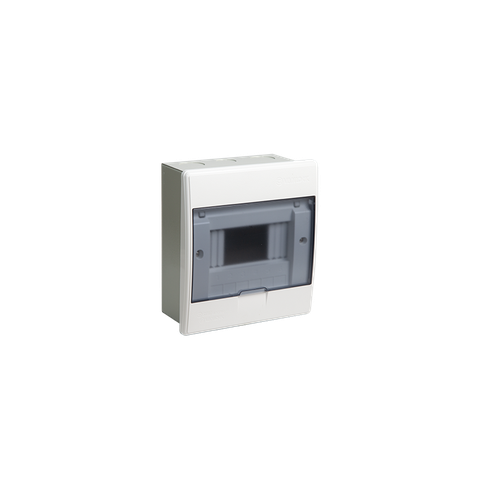 TỦ ĐIỆN NHỰA ÂM TƯỜNG 6 MODULE SINO E4LB2/6L ĐẾ SẮT NẮP CHE KHÓI