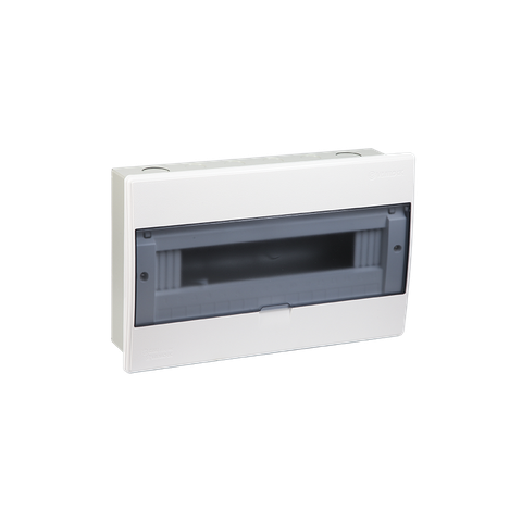 TỦ ĐIỆN NHỰA ÂM TƯỜNG 16 MODULE SINO E4LB12/16L ĐẾ SẮT NẮP CHE KHÓI
