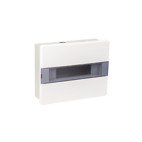 TỦ ĐIỆN NHỰA ÂM TƯỜNG 12 MODULE SINO E4MX8/12L ĐẾ SẮT NẮP CHE KHÓI